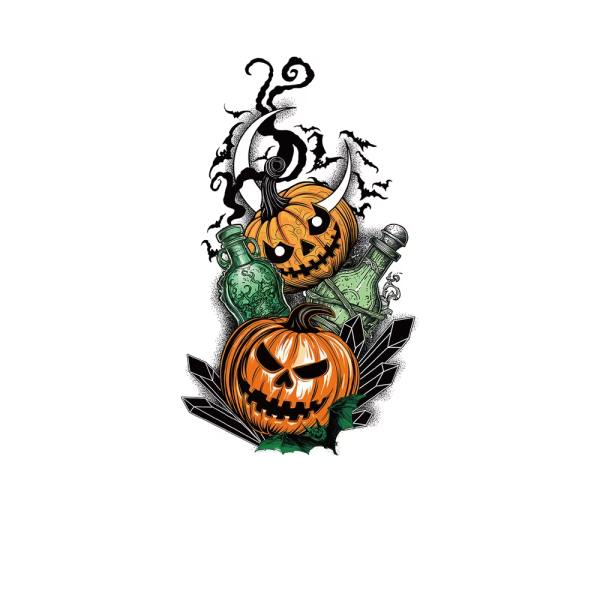 Halloween Pumpkin Temporary Tattoo Sticker