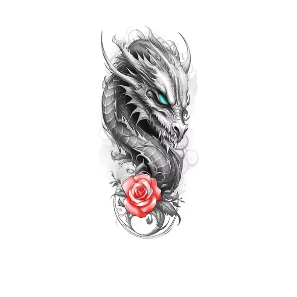 Colorful Dragon Temporary Tattoo Sticker