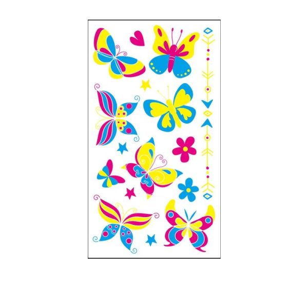 Butterfly UV Light Festival Temporary Tattoo Sticker