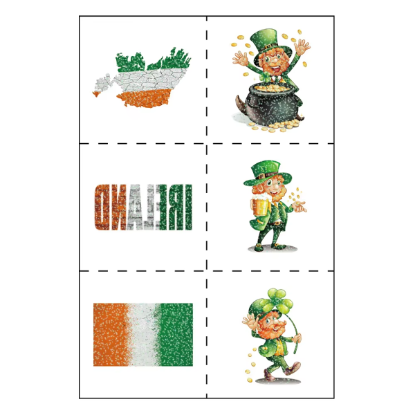 Glitter Green Hat Tattoo Sticker For Kids