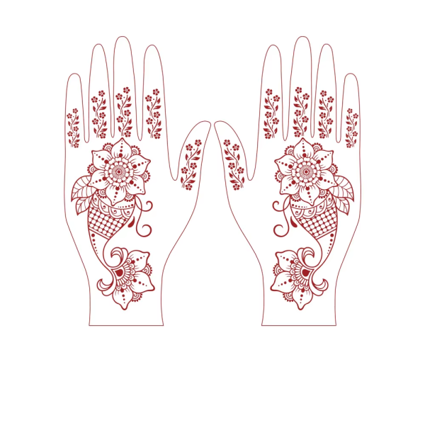 Red Henna Tattoo Sticker Stickers for Woman