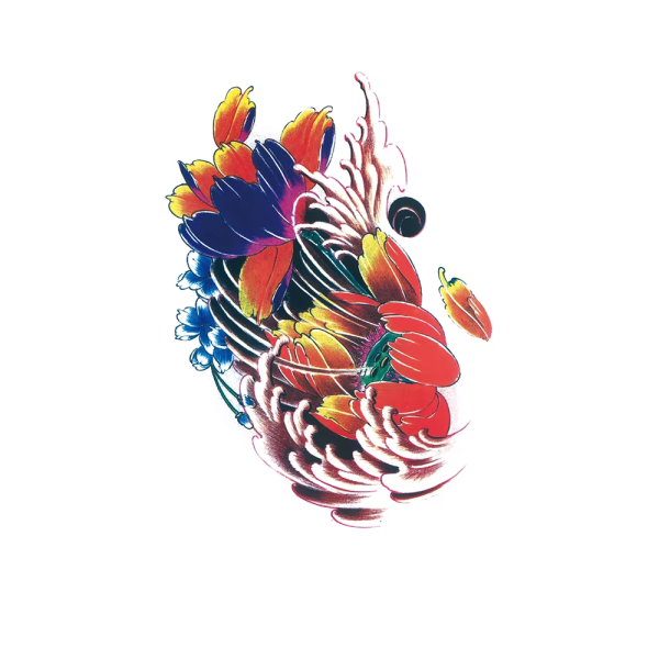 Half Arm Flower Temporary Tattoo Sticker