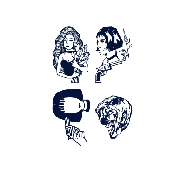 Cool Girl Herbal Juice Tattoo Stickers