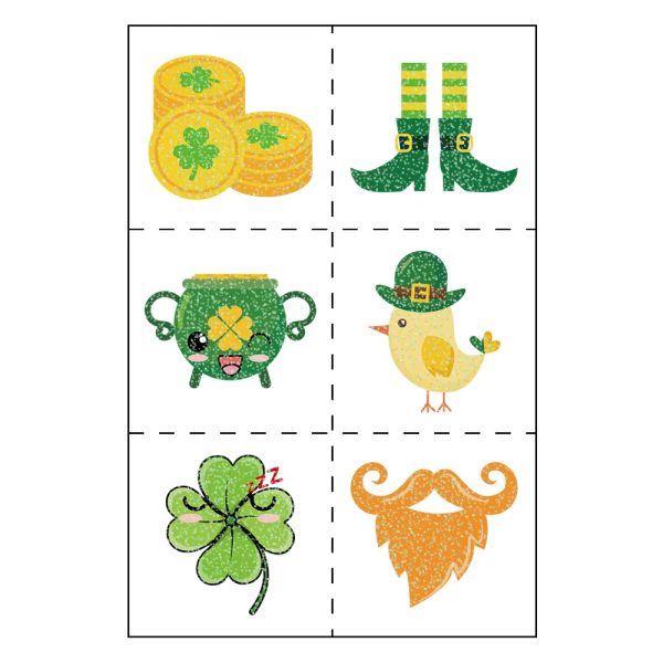 Colorful Glitter Shoes Coins Temporary Tattoo Sticker