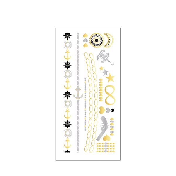 Silver & Gold Temporary Tattoo Sticker