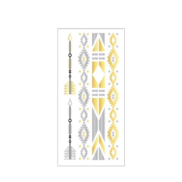 Metallic Jewelry Foil Temporary Tattoo Stickers