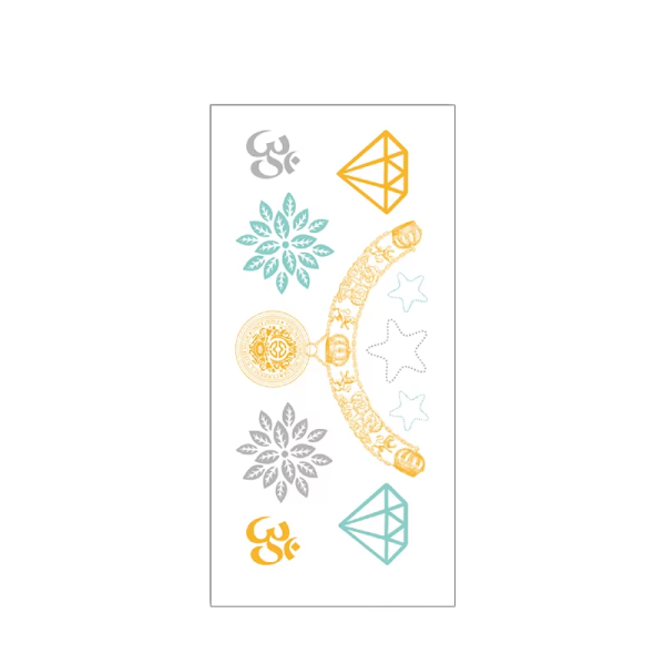 Beach Vacation Metalic Totem Tattoo Sticker