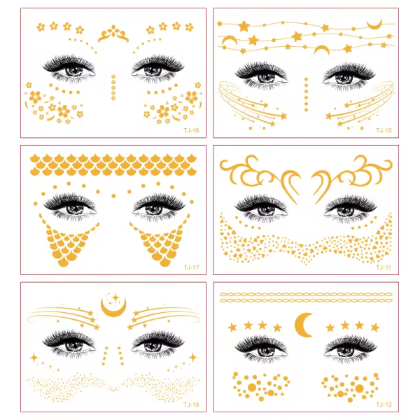 Flash Gold Silver Foil Metallic Tattoo