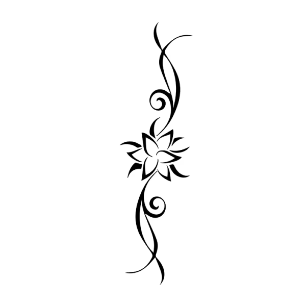 Black Color Flower Herbal Juice Tattoos