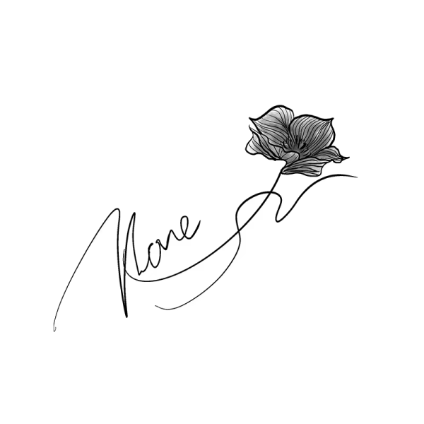 Letter Love & Flower Juice Tattoo Stickers