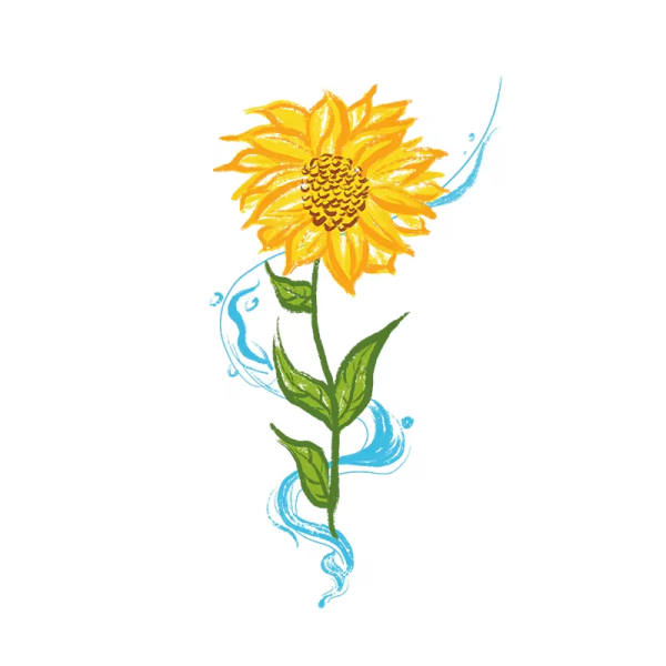 Vivid Sunflower Tattoo Stickers