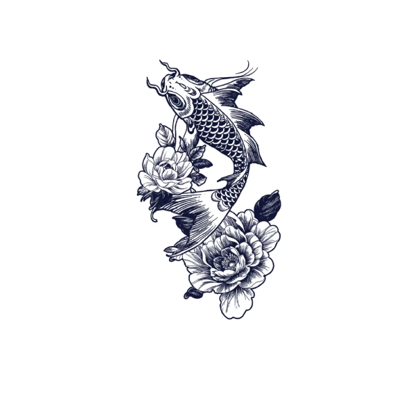Fish Waterproof Semi Permanent Tattoo Sticker