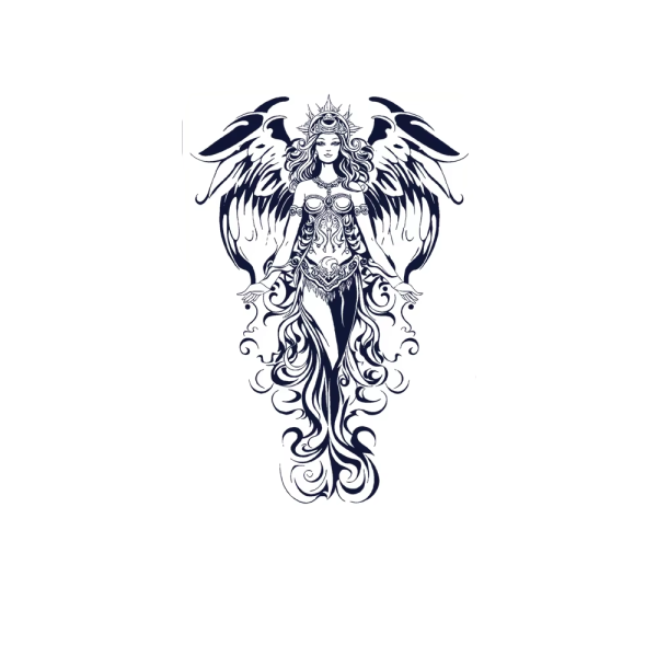 Dark Blue Realistic Herbal Juice Tattoo