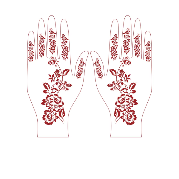 Flower Red Henna Tattoo Sticker Stickers