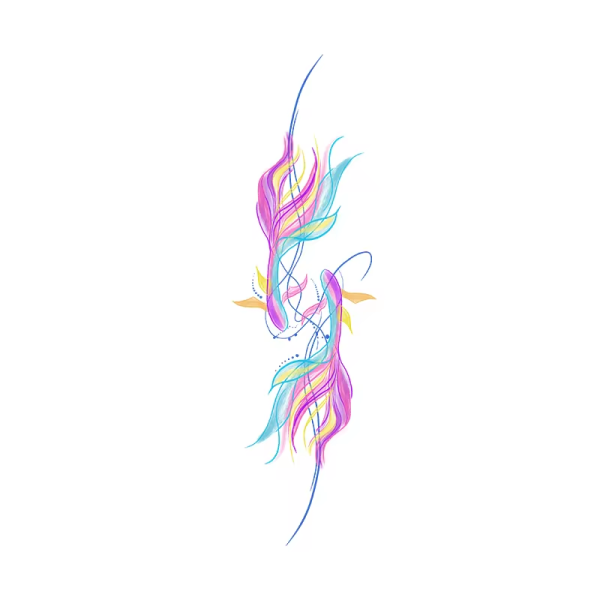 Fish Tail Tattoo Stickers Waterproof Design