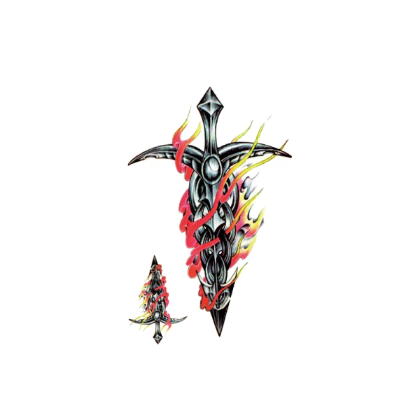 Colorful Sword Temporary Tattoo Sticker