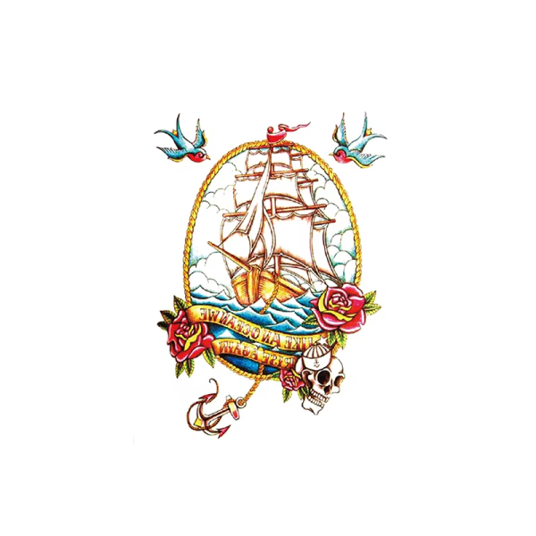 Pirate Ship Temporary Tattoo Sticker