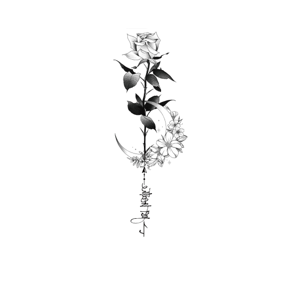 Temporary Tattoo Sticker Beautiful Flower
