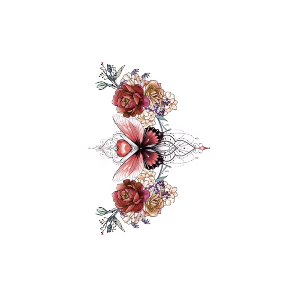 Sexy Chest Flower Temporary Tattoo Sticker