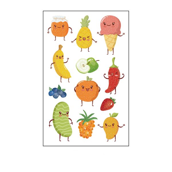 Summer Fruit Glitter Temporary Tattoo Sticker