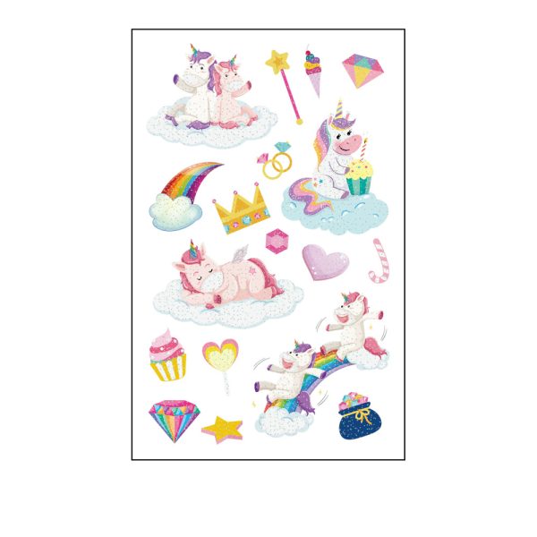 Cute Unicorn Glitter Temporary Tattoo Stickers