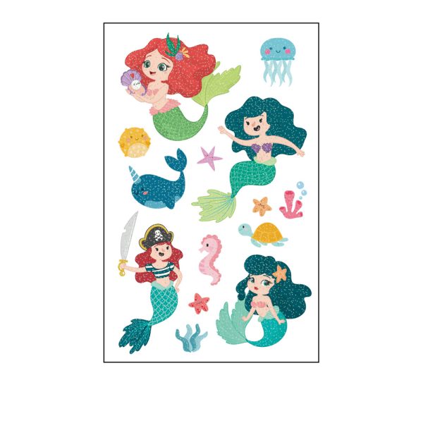 Beautiful Mermaid Glitter Temporary Tattoo Stickers
