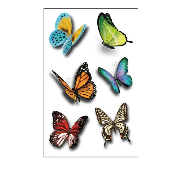 Colorful Glitter Butterfly Temporary Tattoo Sticker