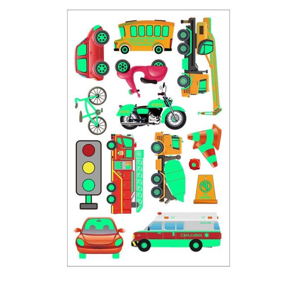 Race Car Kids Luminous Temporary Tattoo Sticker