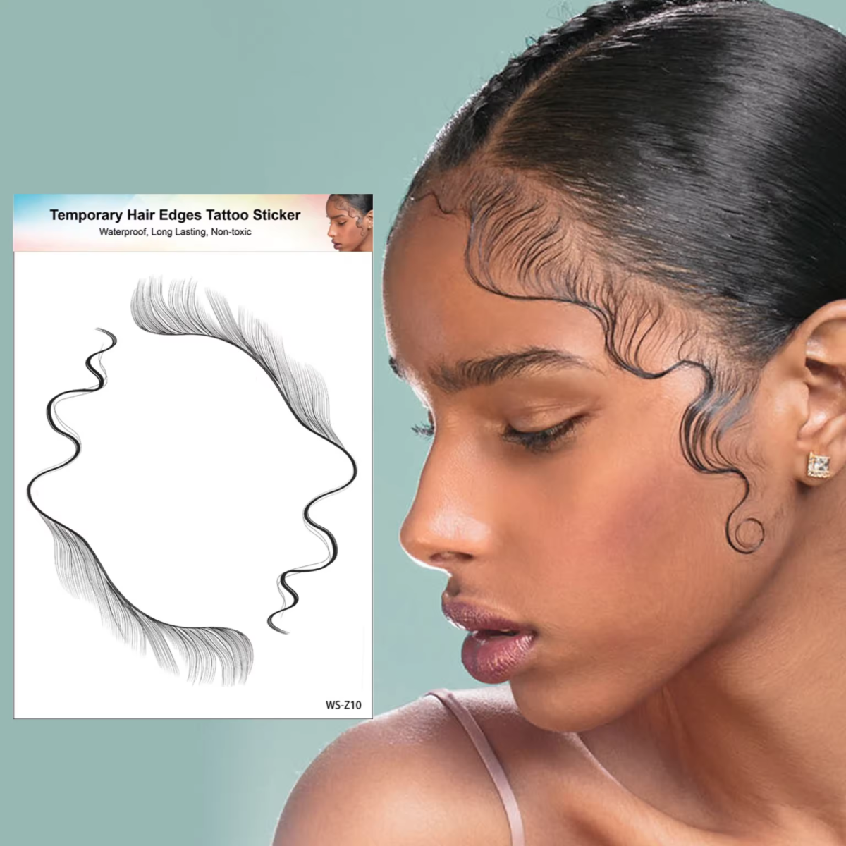 Girl Beauty Hairline Tattoo Sticker Temporary - Image 2