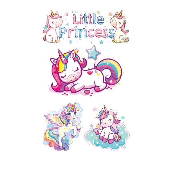Children's Cartoon Unicorn Glitter Tattoo Sticker