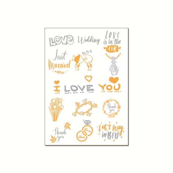 Gold Wedding Bride Metallic Temporary Tattoo