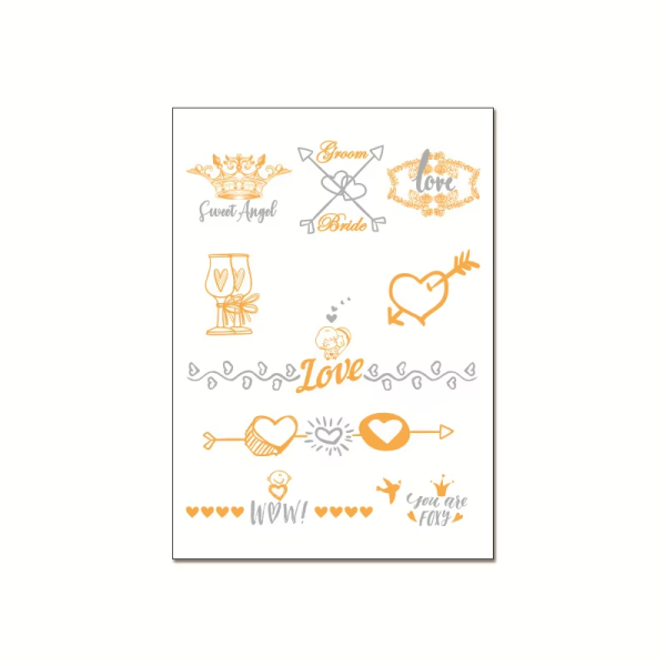 Gold Stamping Temporary Tattoo Sticker