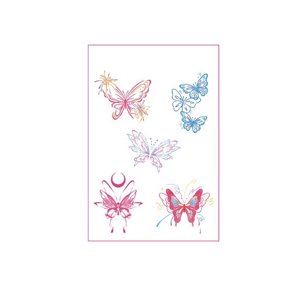Waterless Color Printing Butterfly Tattoo Stickers