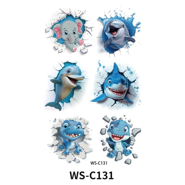 Factory Funny Whale Temporary Tattoo Stickers for Kids